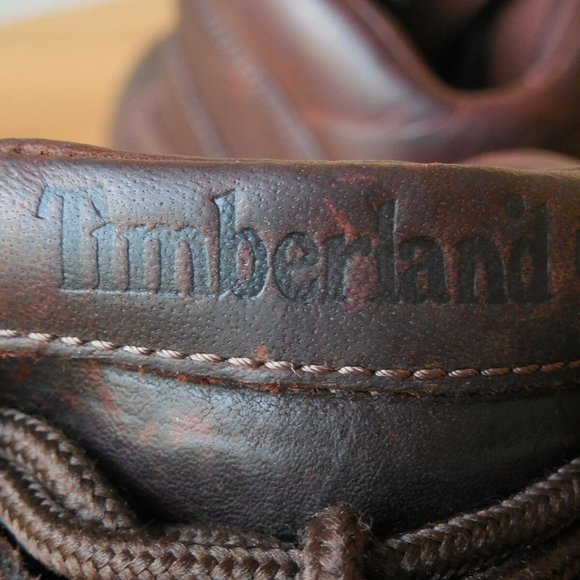 Timberland Top Grain Leather Lace Up Hiking Boots Women's Size 7.5M US Brown - Picture 4 of 10